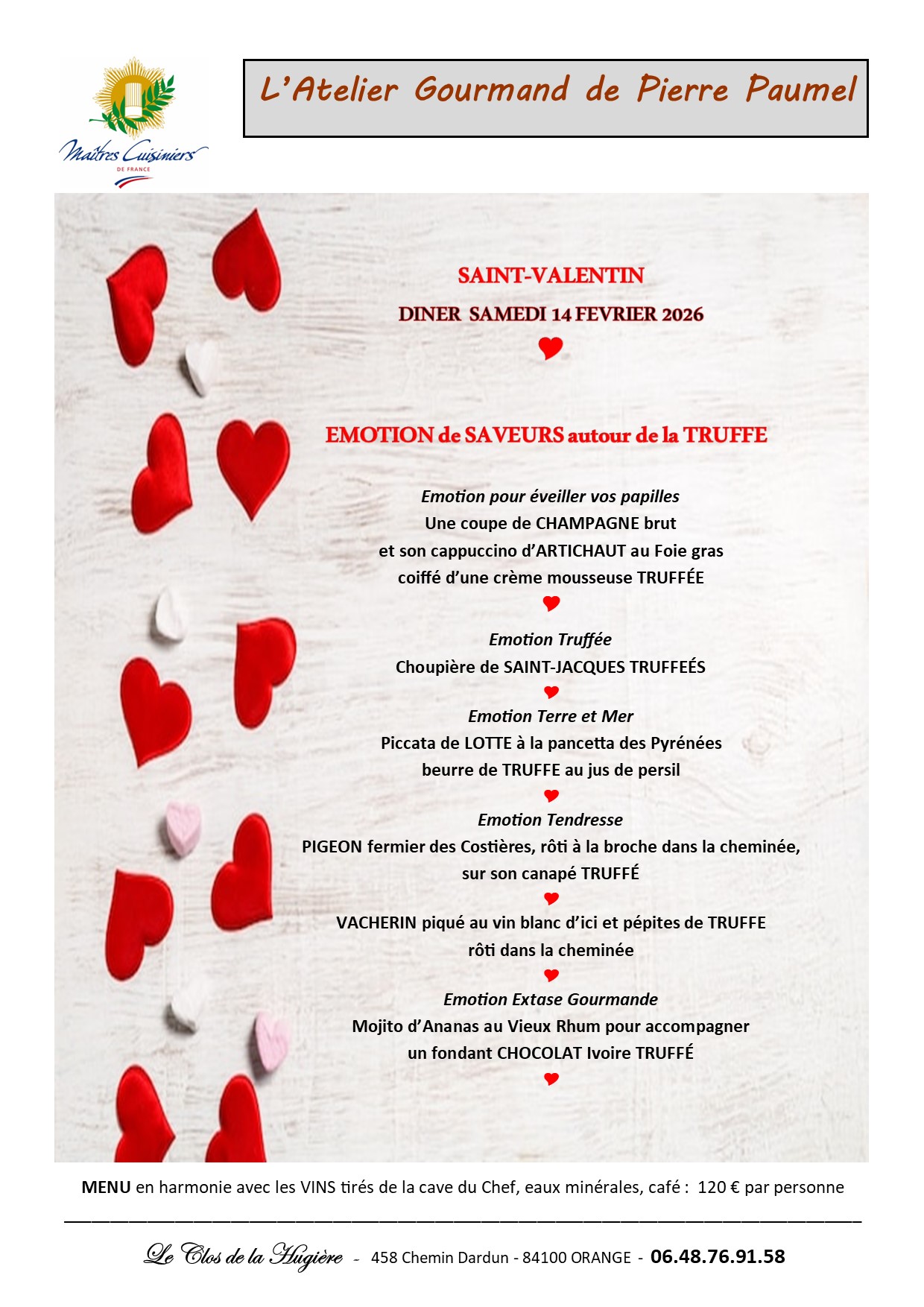 Menu ST-VALENTIN 2026